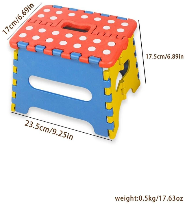 Alt view image 2 of 3 - US 2Pack Collapsible Folding Stool Anti-Slip Lightweight Kitchen Foot Step 7"