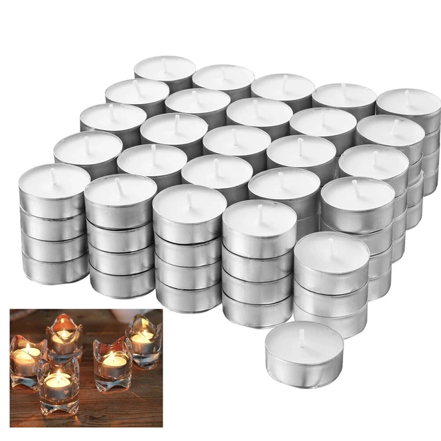 Alt view image 2 of 3 - US 100 Pc Tea Light Candle 4h Long Lasting Natural Palm Oil White Unscented