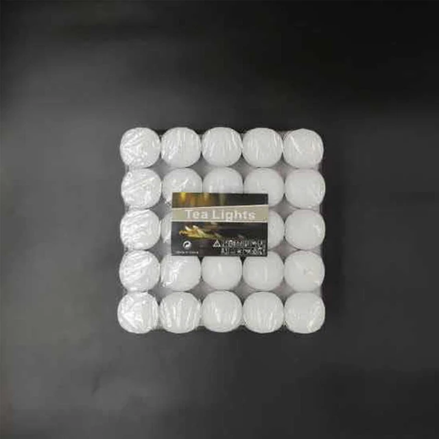 Alt view image 3 of 3 - US 100 Pc Tea Light Candle 4h Long Lasting Natural Palm Oil White Unscented