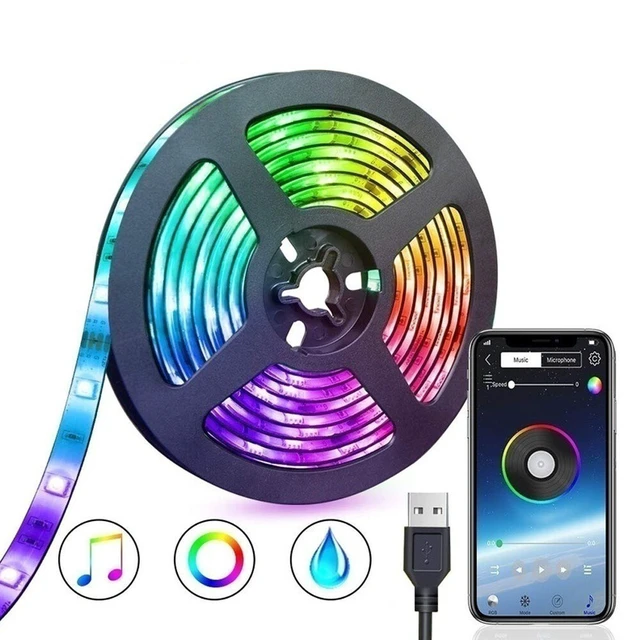 Alt view image 2 of 4 - US 10-36 ft LED Strip Lights 5050 RGB Music Sync Bluetooth Room Light