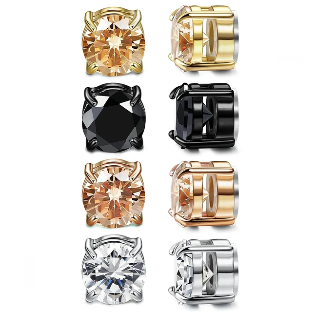 Alt view image 3 of 3 - US 1 Pcs Stainless Steel Magnetic Stud Earrings Men Women Non-piercing Clip on