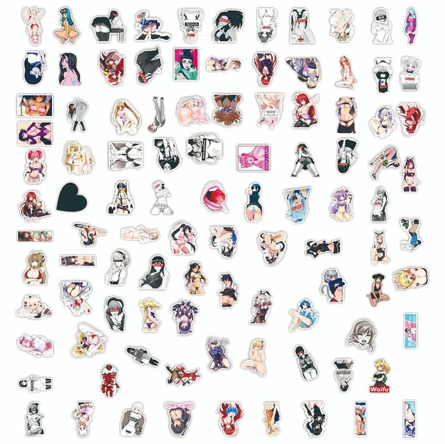 Main image of US 100 Pcs Sexy Anime Stickers Waifu Girl Explicit Beautiful Gorgeous Vinyl