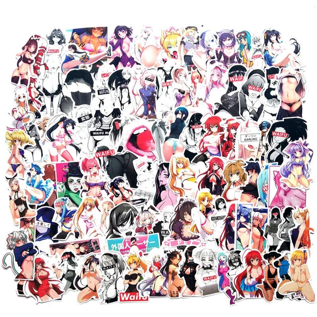 Alt view image 4 of 4 - US 100 Pcs Sexy Anime Stickers Waifu Girl Explicit Beautiful Gorgeous Vinyl