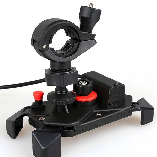 Alt view image 2 of 3 - US Motorcycle Bike ATV Cell Phone GPS Handlebar Mirror Mount Holder USB Charger