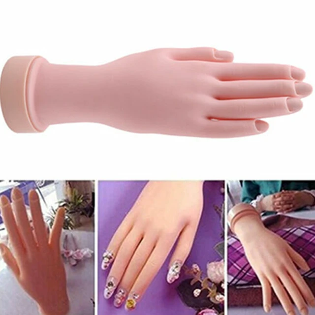 Alt view image 2 of 3 - US 1 Pcs Flexible Movable Fake Hand Nails Practice Manicure Practice Mannequin