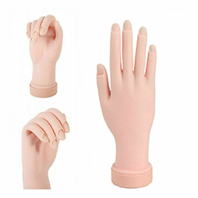Alt view image 3 of 3 - US 1 Pcs Flexible Movable Fake Hand Nails Practice Manicure Practice Mannequin