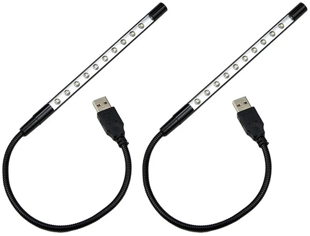 Main image of US 2 Pack Portable 10-LED USB Light Flexible Lamp Reading Notebook Laptop Plugt
