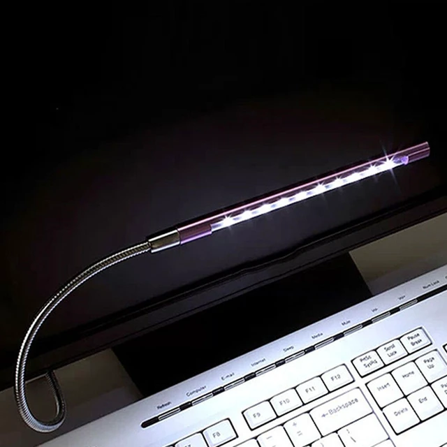 Alt view image 2 of 5 - US 2 Pack Portable 10-LED USB Light Flexible Lamp Reading Notebook Laptop Plugt