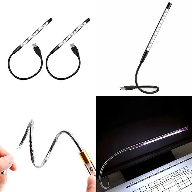 Alt view image 3 of 5 - US 2 Pack Portable 10-LED USB Light Flexible Lamp Reading Notebook Laptop Plugt