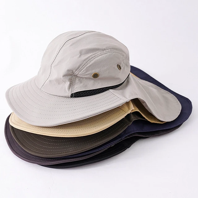 Alt view image 3 of 5 - US 1 Pack Fishing Hat Wide Brim Neck Cover Flap Cap Sun Protect Hiking Outdoor
