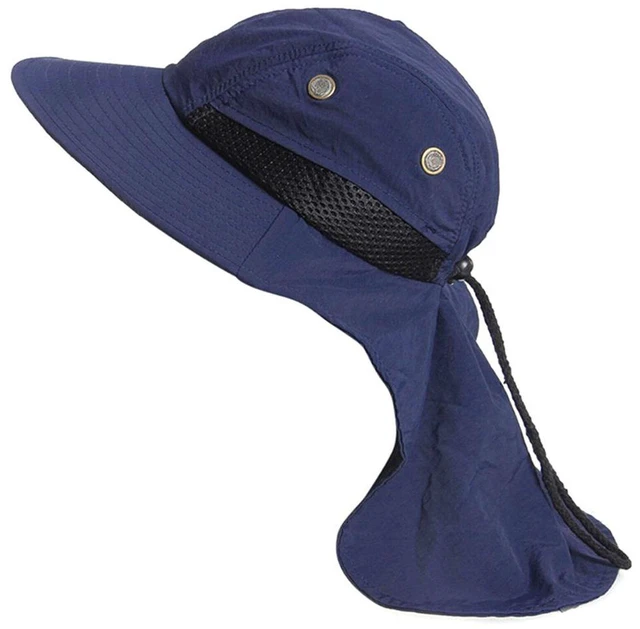 Main image of US 1 Pack Fishing Hat Wide Brim Neck Cover Flap Cap Sun Protect Hiking Outdoor DH-3-g damaoyanyufumaoNAVY1ge