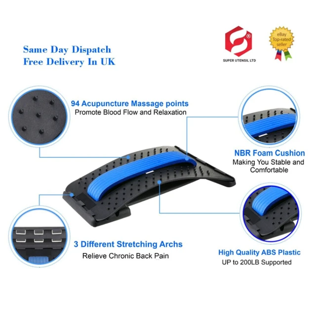 Alt view image 5 of 5 - US 1 Pc Posture Relief Pain Support Massager Lower Back Lumbar Spine Stretcher