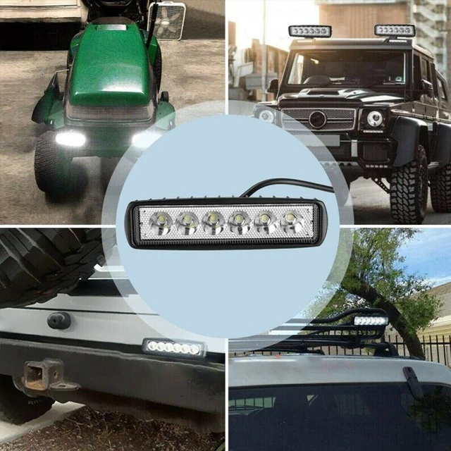 Alt view image 2 of 5 - US 2 Pack 6'' LED Work Light Bar 18W Lamp Flood Spot Work Driving Fog SUV ATV