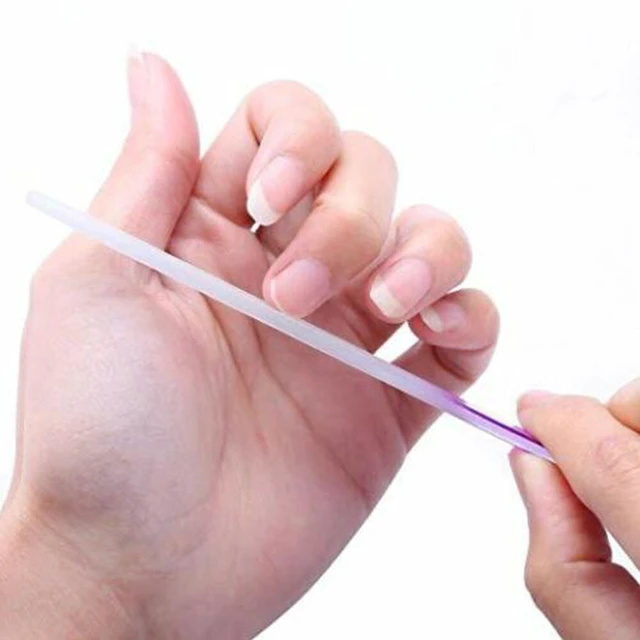 Alt view image 4 of 5 - US 7 Pcs Glass Nail File w/ Case Crystal Fingernail Pedicure Set Double Sided
