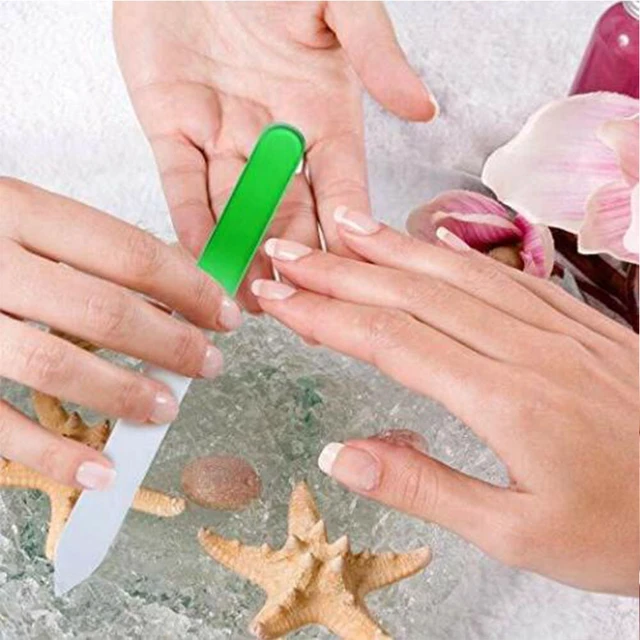 Alt view image 5 of 5 - US 7 Pcs Glass Nail File w/ Case Crystal Fingernail Pedicure Set Double Sided