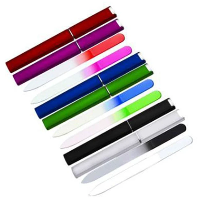 Main image of US 7 Pcs Glass Nail File w/ Case Crystal Fingernail Pedicure Set Double Sided
