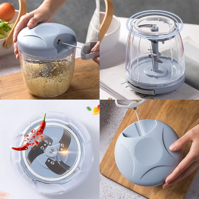 Alt view image 4 of 4 - US 1 Pc Hand Blender Kitchen Tool Pull Vegetable Food Chopper Slicer Processor