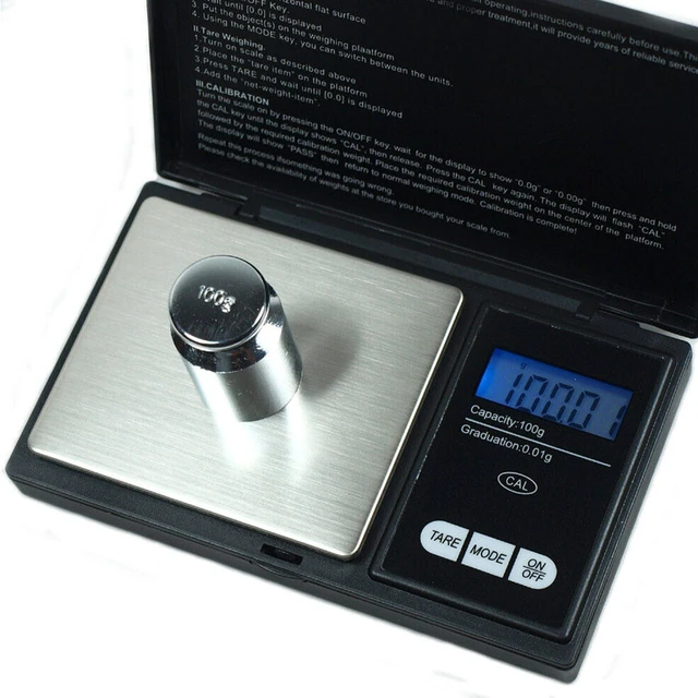 Alt view image 2 of 3 - US Digital Pocket Scale 0.01g Precision Jewelry Gold Silver Coin Gram 100gx 0.01