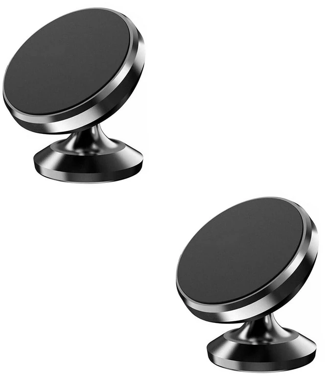 Main image of US 2 Pc Universal Magnetic Car Mount Cell Phone Holder Circle Stand Adjustable