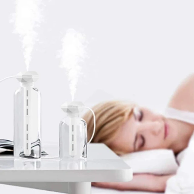 Alt view image 3 of 3 - US 2 Pcs Portable Mini Cool Mist Humidifier USB-Powered With Nightlight Travel