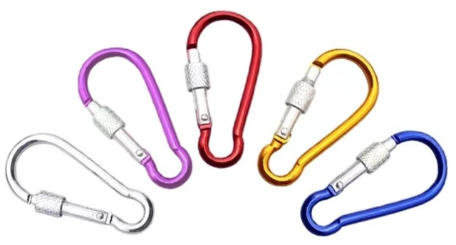 Main image of US 5-10 Pcs Carabiners Clip Multicolor 3 Inch Locking D Ring Shape Clips Fine