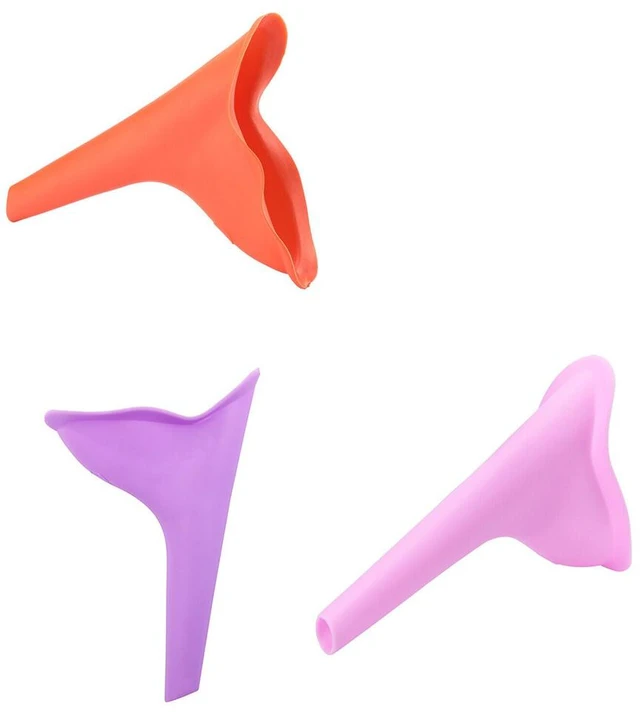 Main image of US 3 Pcs Reusable Travel Silicone Portable Lady Urinal Pee Funnel Urine Device
