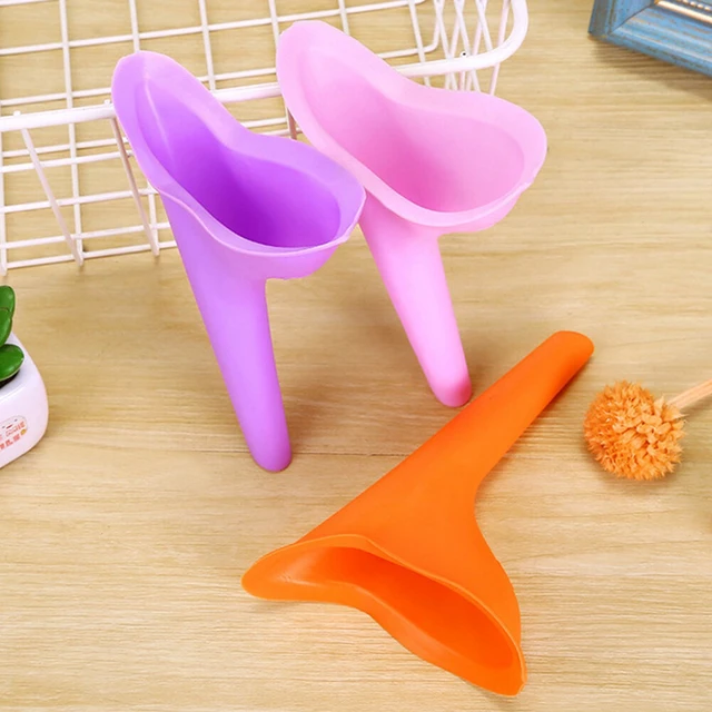Alt view image 3 of 3 - US 3 Pcs Reusable Travel Silicone Portable Lady Urinal Pee Funnel Urine Device