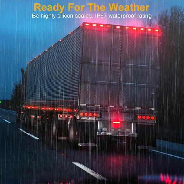 Alt view image 4 of 4 - US 2 Pack 4" 16 LED Round Led Trailer Tail Brake Stop Turn Lights Waterproof