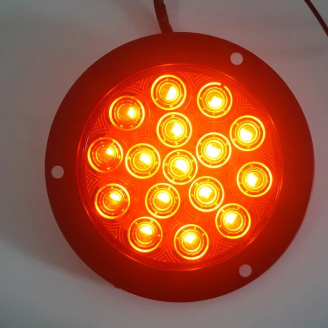 Alt view image 3 of 4 - US 2 Pack 4" 16 LED Round Led Trailer Tail Brake Stop Turn Lights Waterproof