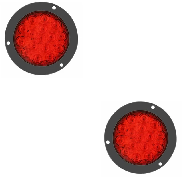 Main image of US 2 Pack 4" 16 LED Round Led Trailer Tail Brake Stop Turn Lights Waterproof