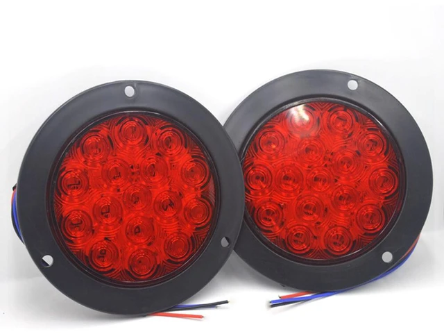 Alt view image 2 of 4 - US 2 Pack 4" 16 LED Round Led Trailer Tail Brake Stop Turn Lights Waterproof