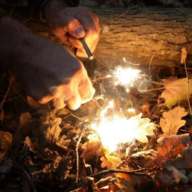 Alt view image 2 of 5 - US 2 Pack Waterproof Fire Starter Striker Flint Ferro Rod Survival Camping EDC