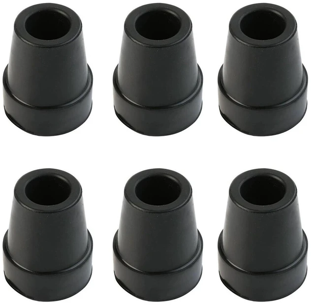 Main image of US 6 Pack 3/4" Black Rubber Replacement Tip Cap for Hiking Stick, Cane, Poles