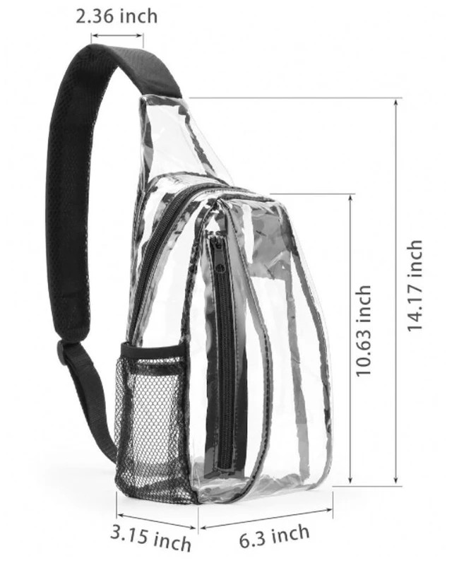 Alt view image 3 of 4 - US 1 Pack Clear Sling Bag Stadium Approved PVC Crossbody Transparent Backpack