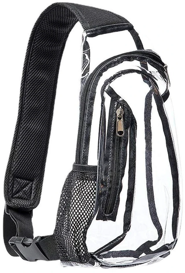 Main image of US 1 Pack Clear Sling Bag Stadium Approved PVC Crossbody Transparent Backpack