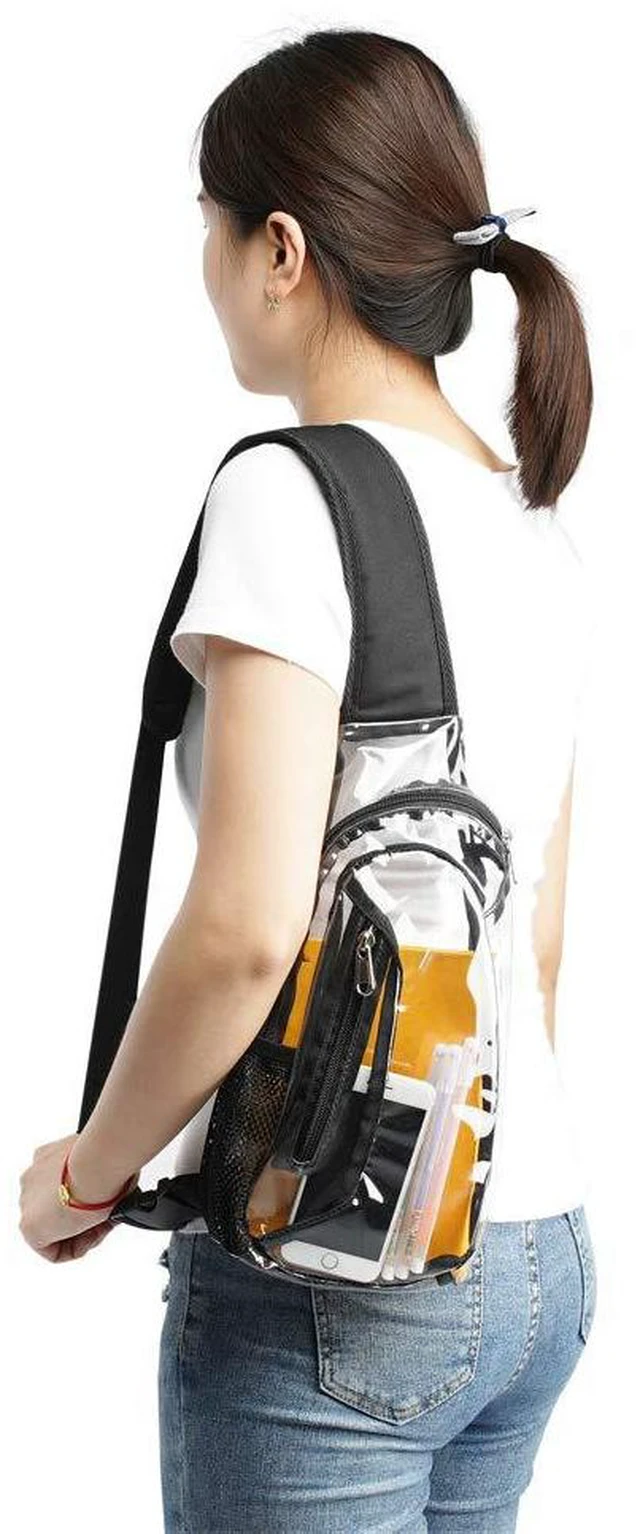 Alt view image 4 of 4 - US 1 Pack Clear Sling Bag Stadium Approved PVC Crossbody Transparent Backpack