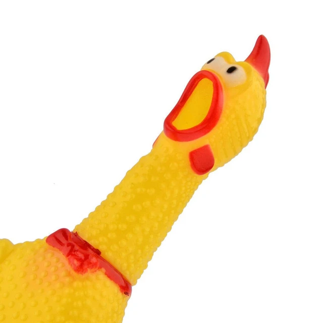 Alt view image 3 of 3 - US 1 Pcs Fun Pet Dog Shrilling Rubber Chicken Chew Sound Squeeze Screaming Toy