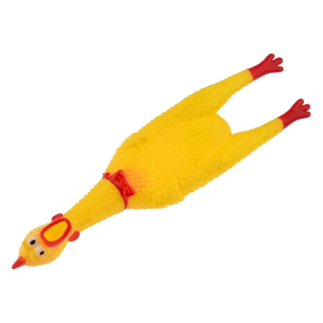 Alt view image 2 of 3 - US 1 Pcs Fun Pet Dog Shrilling Rubber Chicken Chew Sound Squeeze Screaming Toy