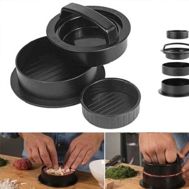 Alt view image 3 of 5 - US 1 Pack Stuffed Hamburger Press Patty Maker Burger 3 in 1 Non-Stick Mold