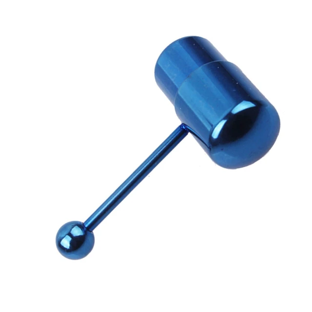 Alt view image 2 of 5 - US 1-2 Pack Vibrating Tongue Ring Stainless Steel Punk Tongue Bar Body Piercing