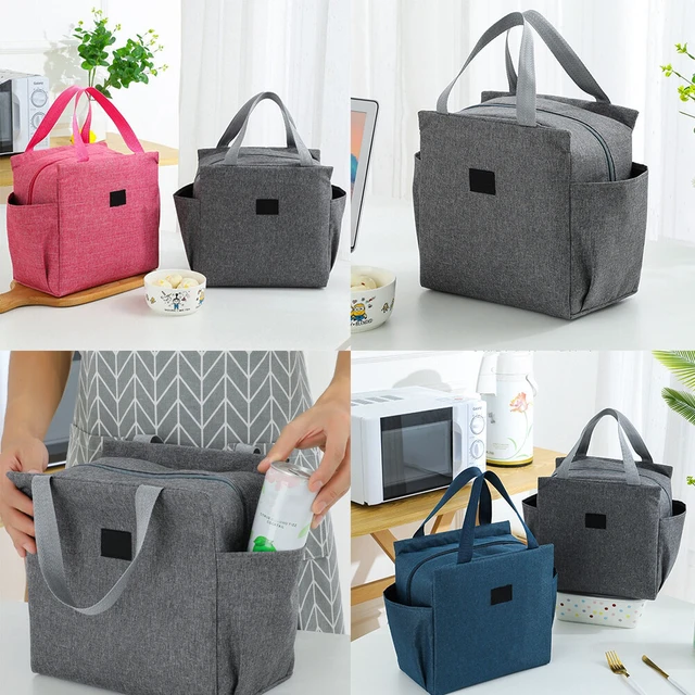 Alt view image 3 of 4 - US 1 Pc Insulated Lunch Bag Thermo Cooler Hot Cold Box Kids Adults Work Office huise
