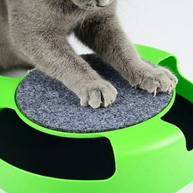 Alt view image 3 of 3 - US 1 Pack Interactive Toys Cats Mouse Moving Round Scratch Pad Pet Fun Kitten huangse