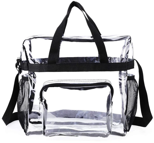 Main image of US Clear Transparent Tote Bag PVC Zipper Stadium Approved Shoulder Handbag Purse 3