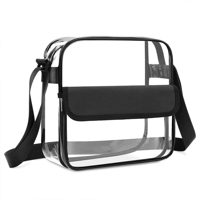 Alt view image 2 of 4 - US Clear Transparent Tote Bag PVC Zipper Stadium Approved Shoulder Handbag Purse 3
