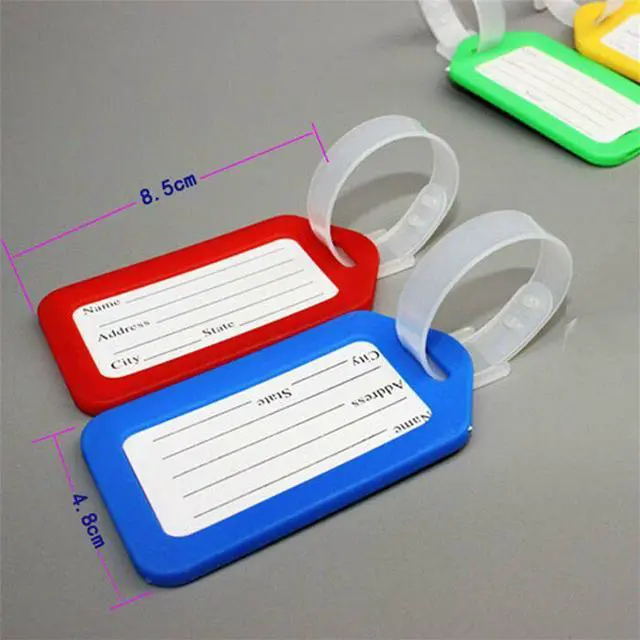 Alt view image 3 of 6 - US 10 Travel Luggage Bag Tag Plastic Suitcase Baggage Office Name Address ID Label Assorted