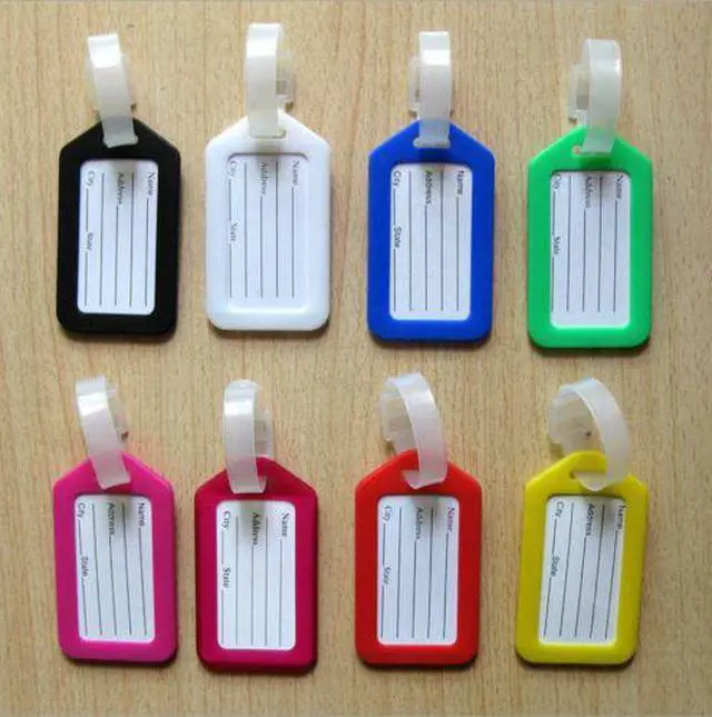 Alt view image 4 of 6 - US 10 Travel Luggage Bag Tag Plastic Suitcase Baggage Office Name Address ID Label Assorted