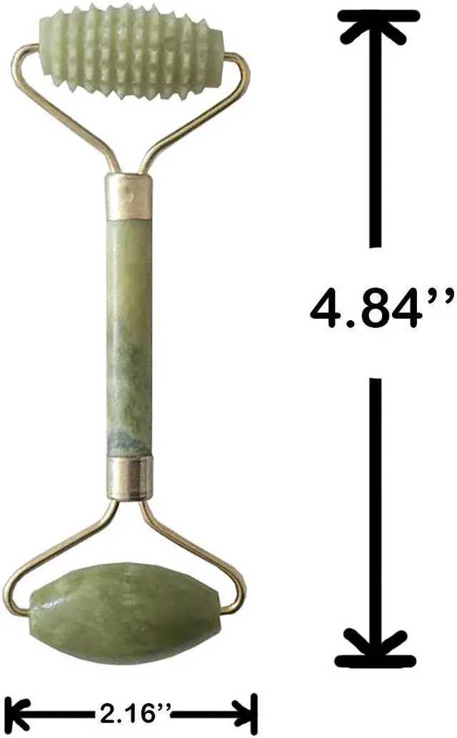 Alt view image 3 of 7 - 3 Pack Classic Jade Roller Face Body Eye Kit Gua Sha Massager Tool Anti Aging Wrinkle, Classic Jade Roller+ Ridged Roller+Gua Sha Tool