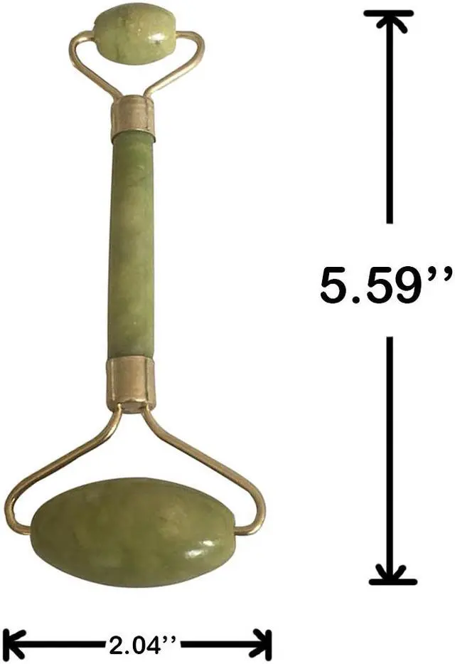 Alt view image 2 of 7 - 3 Pack Classic Jade Roller Face Body Eye Kit Gua Sha Massager Tool Anti Aging Wrinkle, Classic Jade Roller+ Ridged Roller+Gua Sha Tool