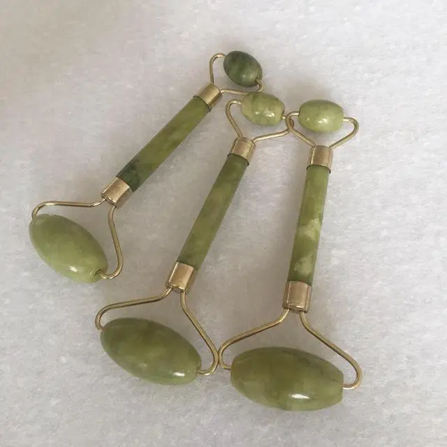 Alt view image 6 of 7 - 3 Pack Classic Jade Roller Face Body Eye Kit Gua Sha Massager Tool Anti Aging Wrinkle, Classic Jade Roller+ Ridged Roller+Gua Sha Tool