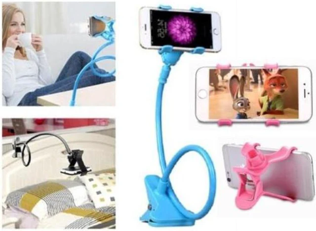 Alt view image 2 of 7 - US Universal Mobile Phone Tablet Mount Holder Flexible Long Arm Bed Desktop Stand, Black